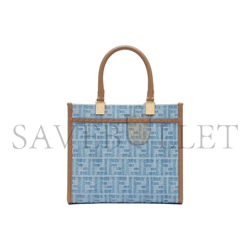 FENDI SUNSHINE SMALL JEANS LIGHT BLUE 8BH394AS3FF1PLM (25.5*22.5*12cm)